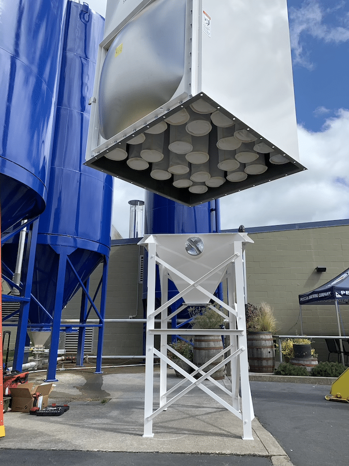 Baghouse dust collector being installed by ABM Equipment