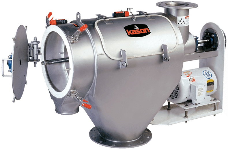 Centrifugal sifter with door open
