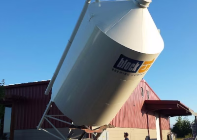 Brewery silo being installed