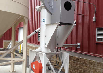 Compact dust collection system outside brewery