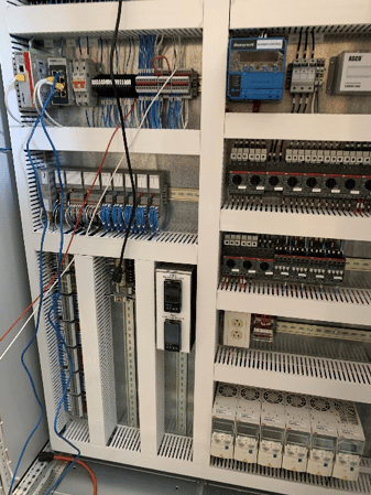 Process controls with cabinet and podium
