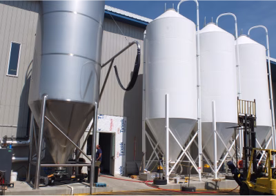 Brewery silos on outside of building