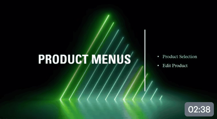 Title screen of eagle product menu tutorial