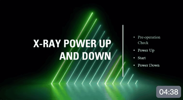 Title screen of eagle x-ray power up and turn off machine tutorial