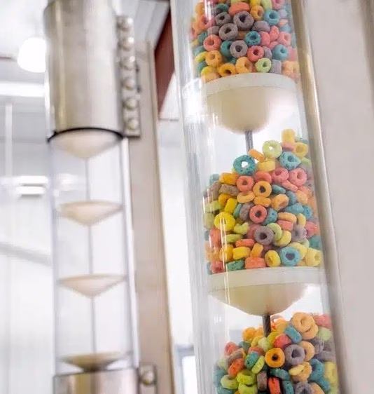 Tubular drag conveying fruit loops 2 534