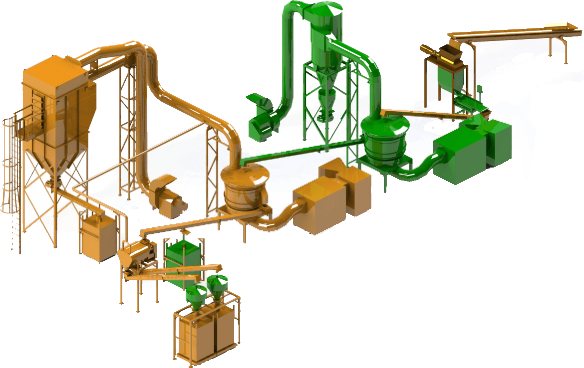 CAD drawing of bulk handling system